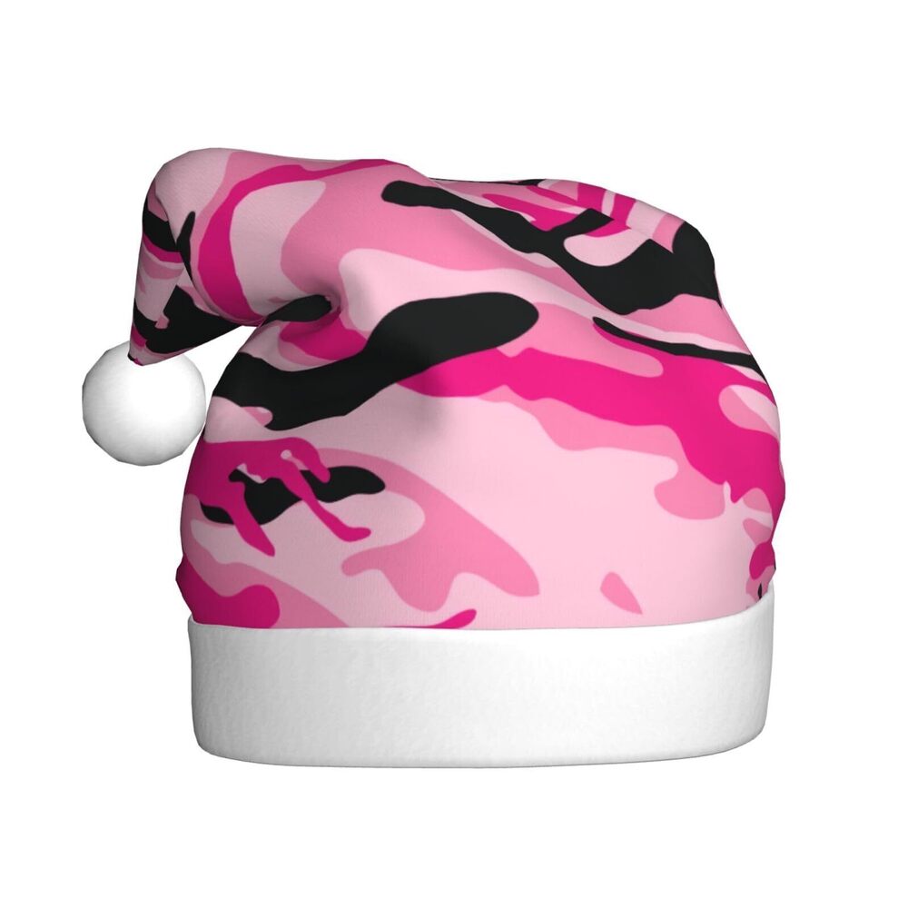 6472 Camouflage Camo Pink Christmas Hat for Adults, Santa Hats, Holiday Hat